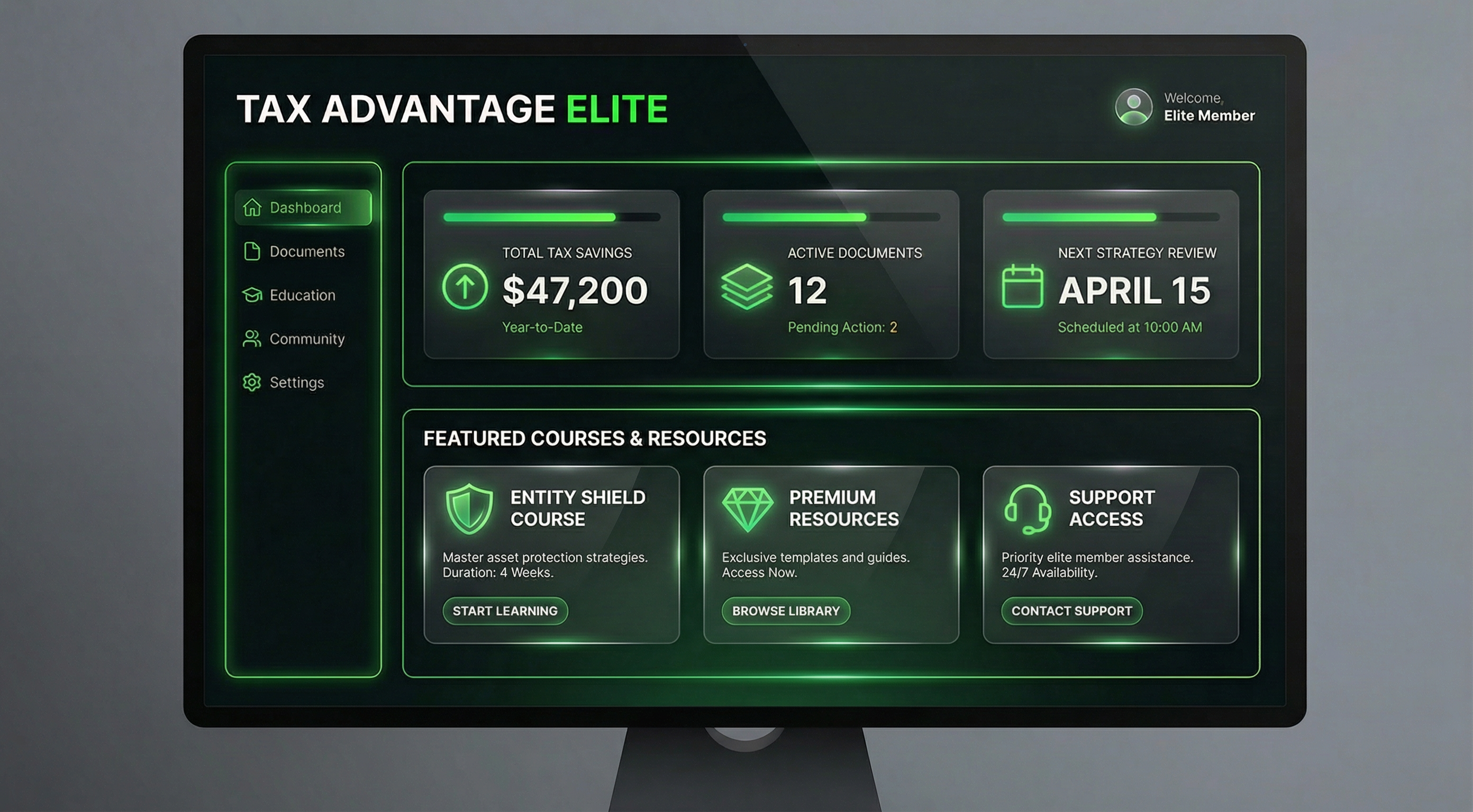 Tax Advantage Elite Member Portal Preview